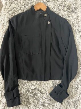 RACHEL Rachel Roy Black Stand-Collar Jacket